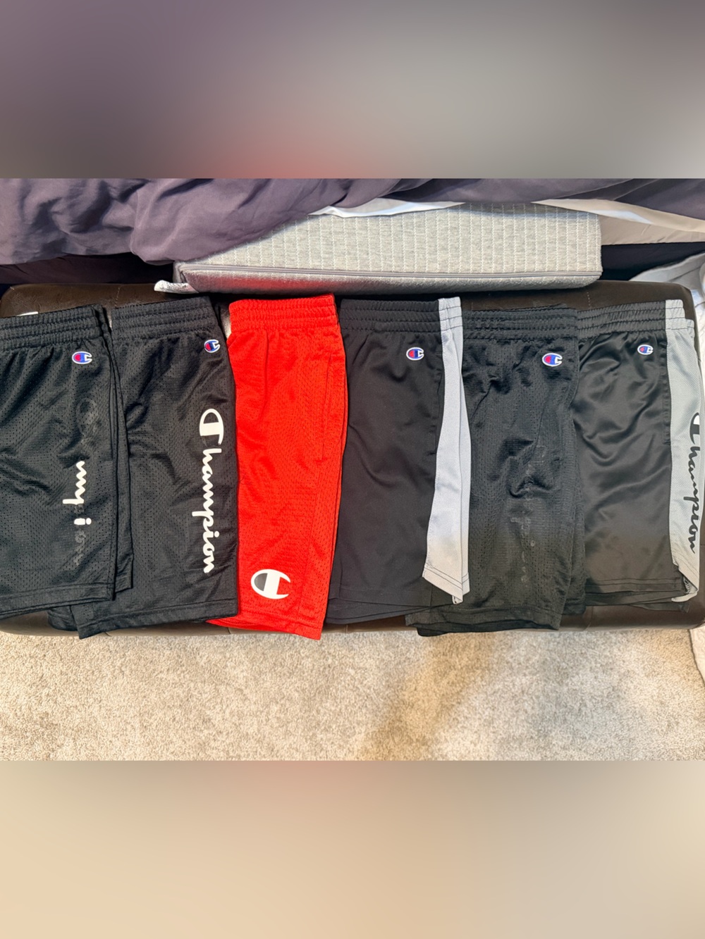 Champion Kids Athletic Shorts Set - Black & Red